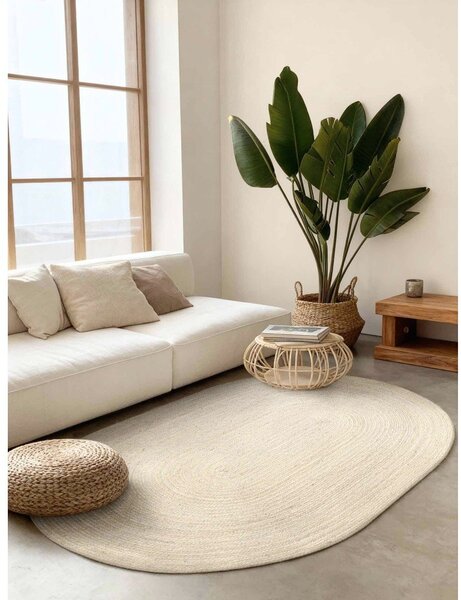 Covor crem reversibil/țesut manual din iută 160x230 cm Braided – Hanse Home