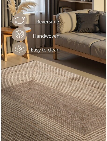 Covor în culoare naturală deschisă/în culoare naturală închisă reversibil/țesut manual din iută 120x170 cm Juno – Hanse Home