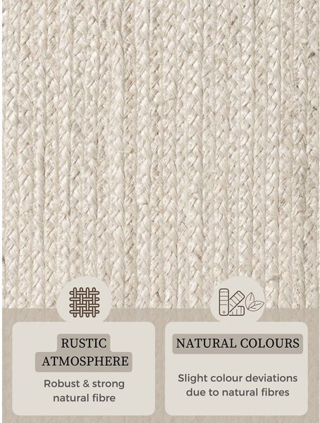 Covor crem reversibil/țesut manual din iută 160x230 cm Braided – Hanse Home