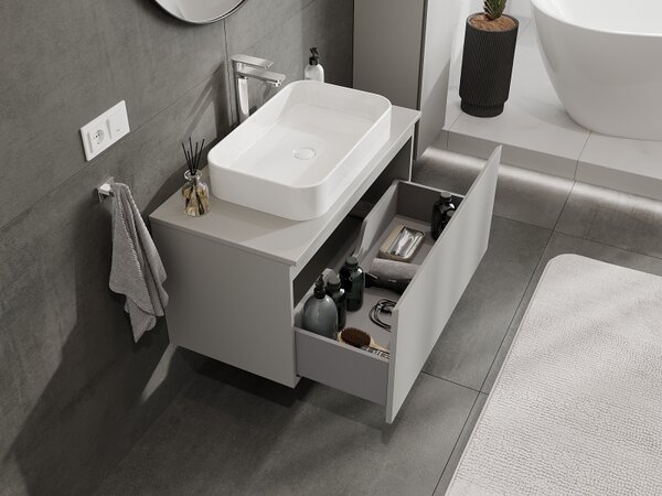 Mexen Orio, mobilier baie 90 cm, 1 sertar, gri mat, 91A10-09047-1-BF62