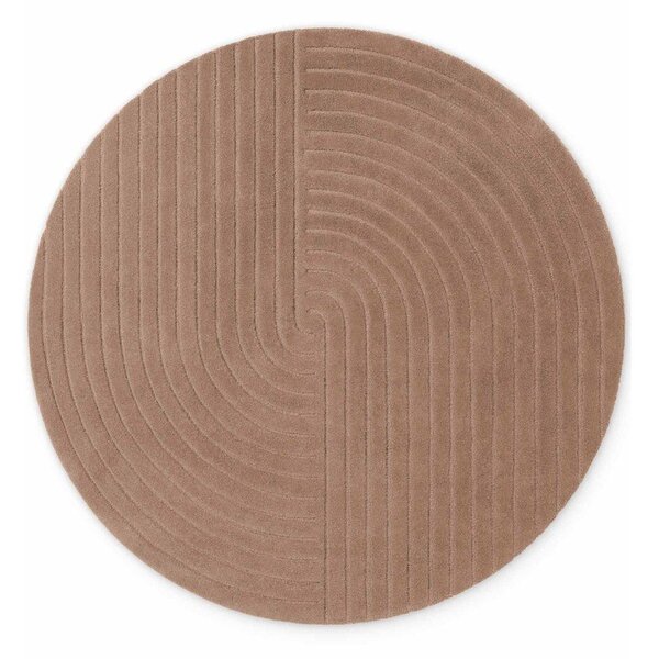 Covor bej țesut manual rotund din lână ø 120 cm Arcura – Vikosa