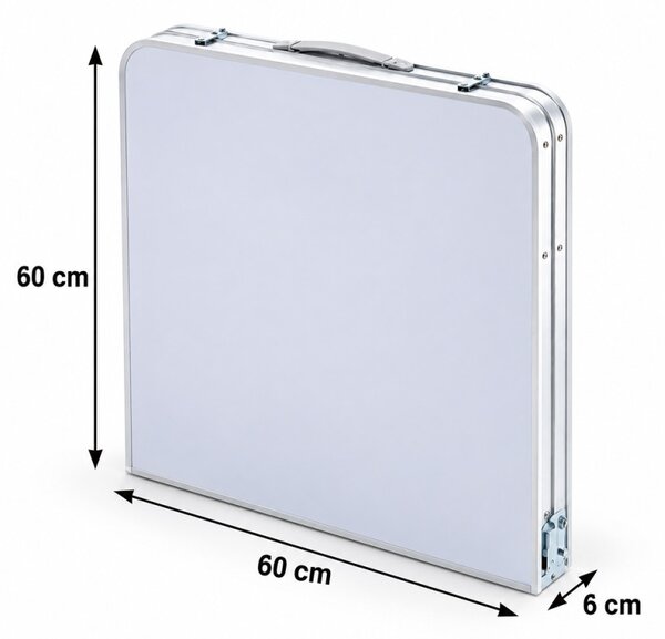 Set masa cu 4 scaune pentru camping, inaltime masa reglabila, 120x60x70/62/55 cm, aluminiu