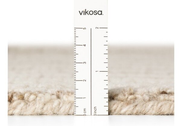 Covor crem țesut manual din lână 80x150 cm Boho 1.0 Structa – Vikosa