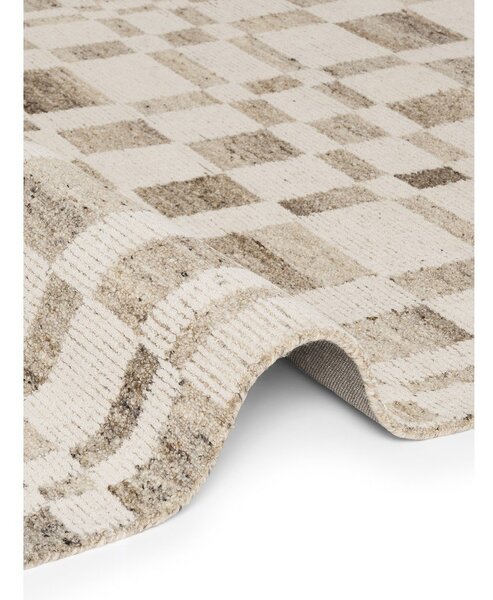 Covor crem țesut manual din lână 80x150 cm Boho 1.0 Structa – Vikosa