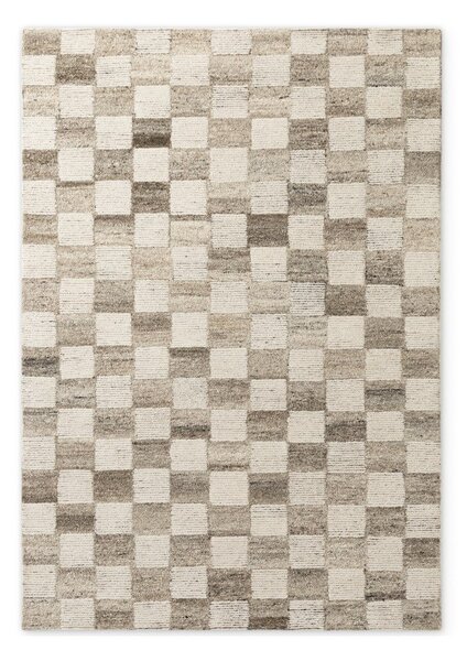 Covor crem țesut manual din lână 120x180 cm Boho 1.0 Quadra – Vikosa