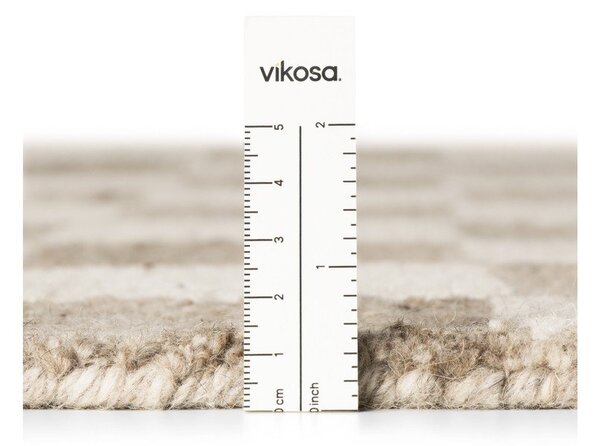 Covor crem țesut manual din lână 120x180 cm Boho 1.0 Quadra – Vikosa
