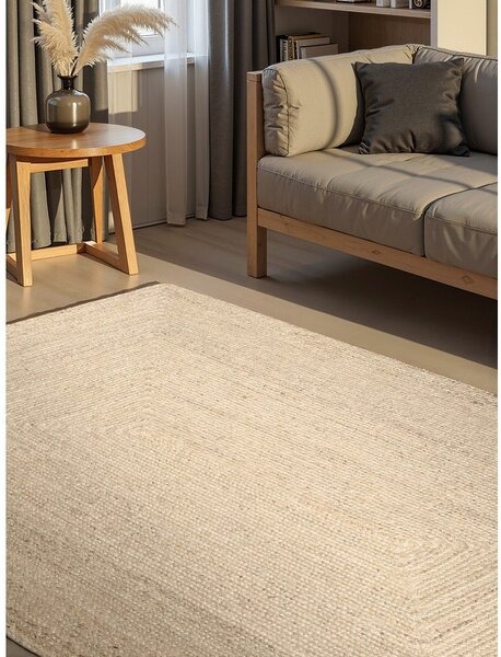 Covor crem reversibil/țesut manual din iută 80x150 cm Juno – Hanse Home
