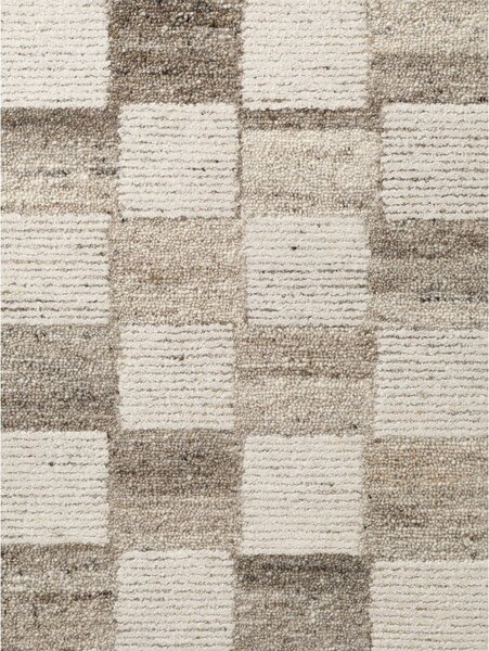 Covor crem țesut manual din lână 120x180 cm Boho 1.0 Quadra – Vikosa