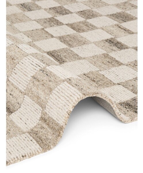 Covor crem țesut manual din lână 120x180 cm Boho 1.0 Quadra – Vikosa
