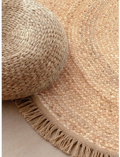 Covor în culoare naturală reversibil/țesut manual rotund din iută ø 150 cm Nuru – Hanse Home