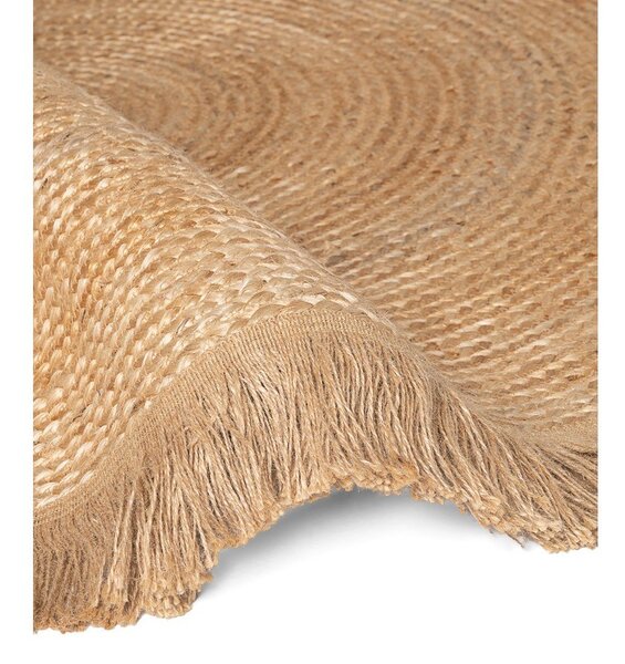 Covor în culoare naturală reversibil/țesut manual rotund din iută ø 150 cm Nuru – Hanse Home
