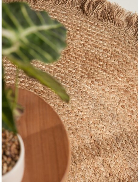 Covor în culoare naturală reversibil/țesut manual rotund din iută ø 150 cm Nuru – Hanse Home