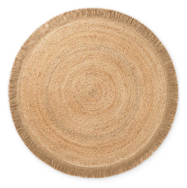 Covor în culoare naturală reversibil/țesut manual rotund din iută ø 150 cm Nuru – Hanse Home