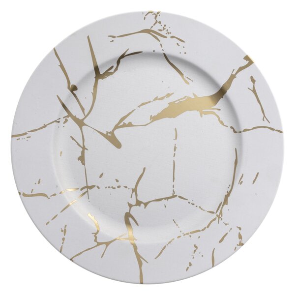 Farfurie decorativa 33cm, alb, Decor Marble