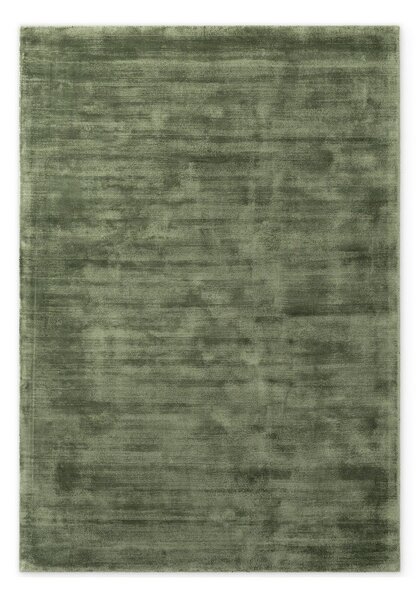 Covor verde țesut manual din viscoză 80x150 cm Noemi – Vikosa