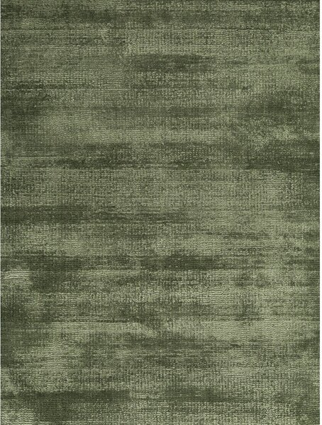 Covor verde țesut manual din viscoză 80x150 cm Noemi – Vikosa