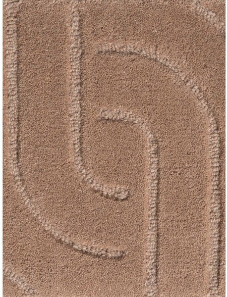 Covor bej țesut manual din lână 80x150 cm Arcura – Vikosa