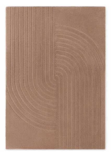 Covor bej țesut manual din lână 80x150 cm Arcura – Vikosa