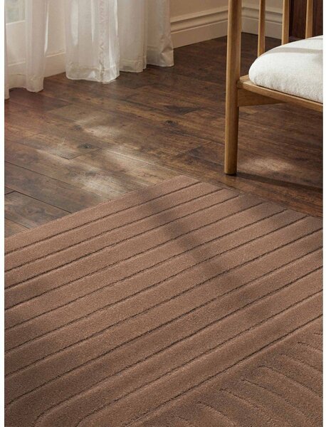 Covor bej țesut manual din lână 80x150 cm Arcura – Vikosa