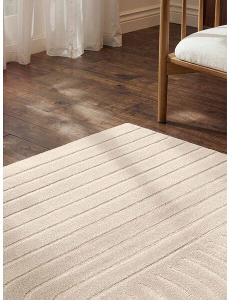 Covor crem țesut manual din lână 160x230 cm Arcura – Vikosa