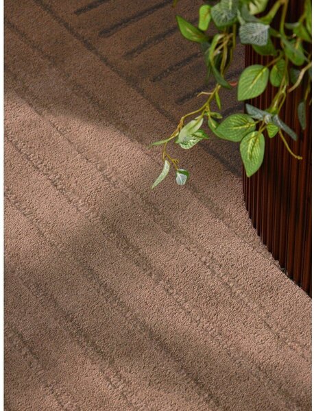 Covor bej țesut manual din lână 80x150 cm Arcura – Vikosa