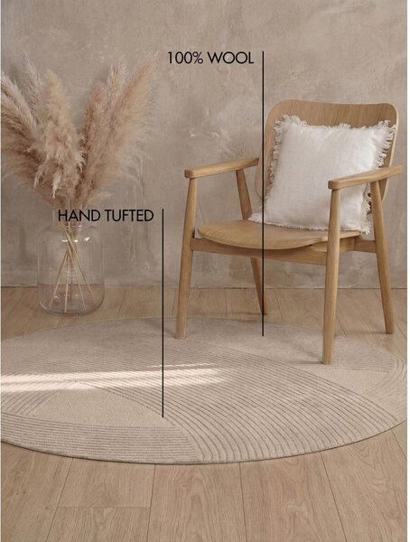 Covor bej rotund din lână ø 160 cm Kensington Victoria – Ted Baker