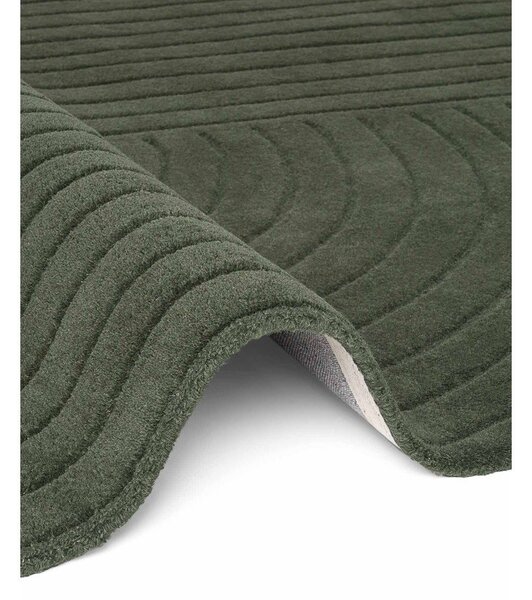 Covor verde închis țesut manual din lână 160x230 cm Arcura – Vikosa
