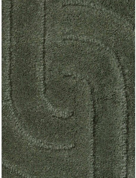 Covor verde închis țesut manual din lână 160x230 cm Arcura – Vikosa