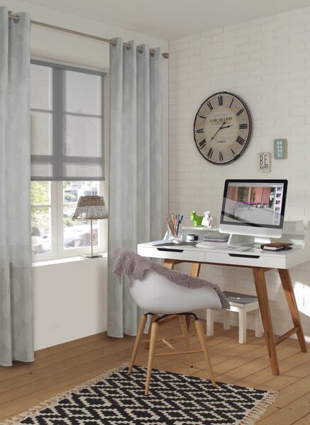 Draperie gri deschis din jacquard 140x245 cm Gingko – Sehlbach