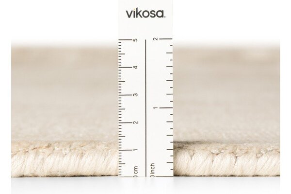 Covor fildeș țesut manual rotund din viscoză ø 120 cm Noemi – Vikosa