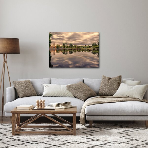 Tablou cu lac și copaci (70x50 cm)