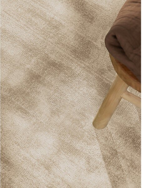 Covor fildeș țesut manual rotund din viscoză ø 120 cm Noemi – Vikosa