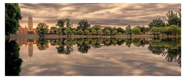 Tablou cu lac și copaci (120x50 cm)