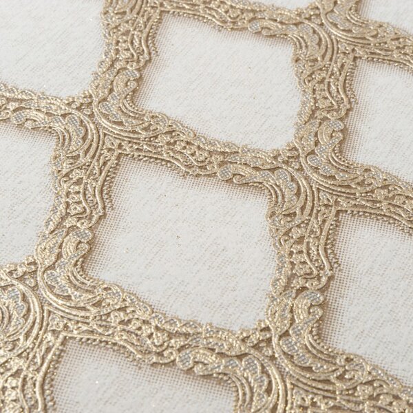 Tapet auriu dormitor, stil modern, model Sarlotta