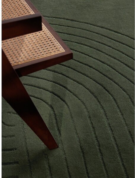 Covor verde închis țesut manual din lână 160x230 cm Arcura – Vikosa
