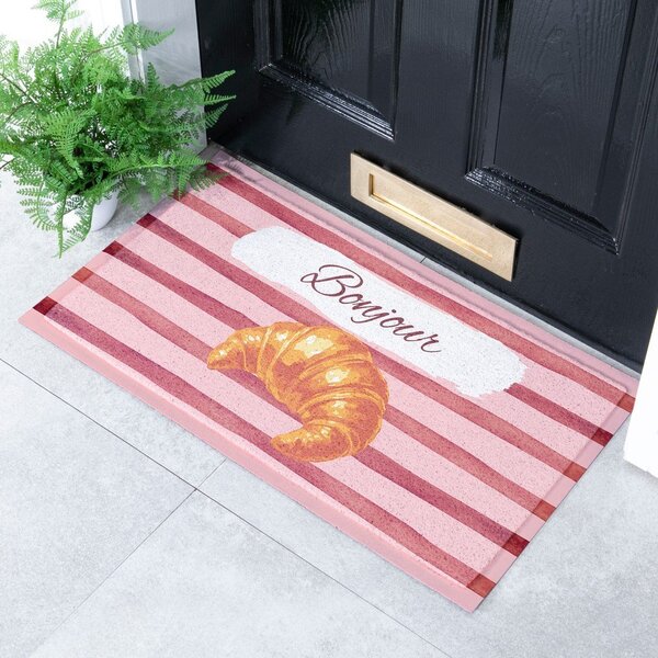 Covoraș de intrare din PVC 40x70 cm Croissant Bonjour – Artsy Doormats