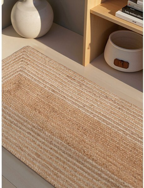 Covor tip traversă în culoare naturală/în culoare naturală deschisă reversibil/țesut manual din iută 80x200 cm Juno – Hanse Home