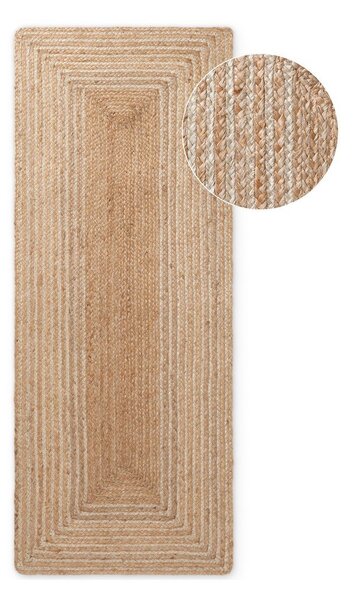 Covor tip traversă în culoare naturală/în culoare naturală deschisă reversibil/țesut manual din iută 80x200 cm Juno – Hanse Home