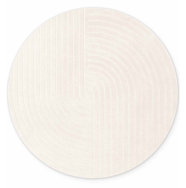 Covor crem țesut manual rotund din lână ø 120 cm Arcura – Vikosa