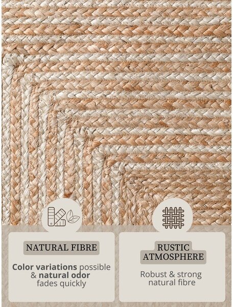 Covor tip traversă în culoare naturală/în culoare naturală deschisă reversibil/țesut manual din iută 80x200 cm Juno – Hanse Home