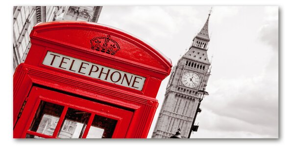 Fotografie imprimată pe sticlă cabina telefonica