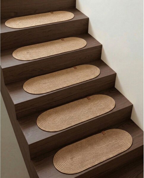 Covorașe pentru scări în culoare naturală 16 buc. 25x65 cm Milo – Vitaus
