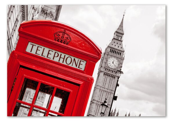 Fotografie imprimată pe sticlă cabina telefonica