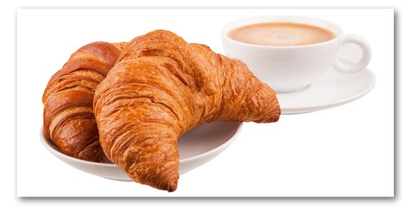Imagine de sticlă Cornuri și cafea