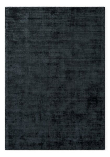 Covor negru țesut manual din viscoză 80x150 cm Noemi – Vikosa