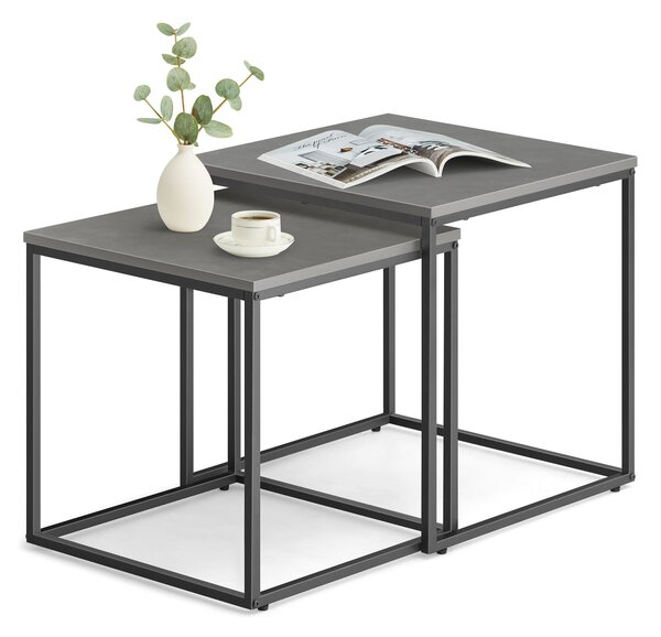 Set 2 masute de cafea QUADRO, gri