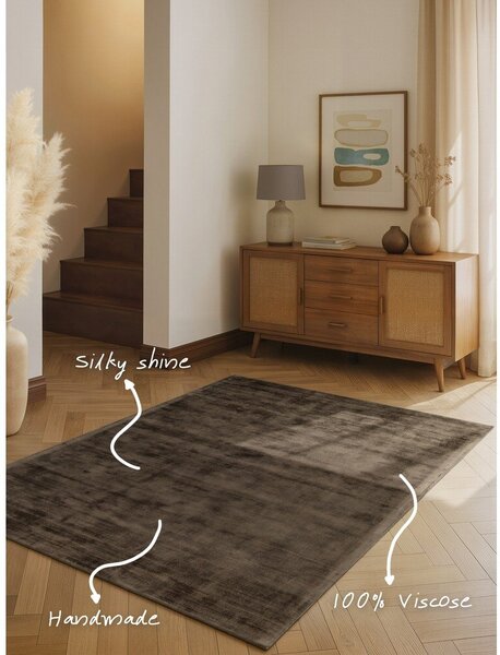 Covor maro țesut manual din viscoză 120x180 cm Noemi – Vikosa