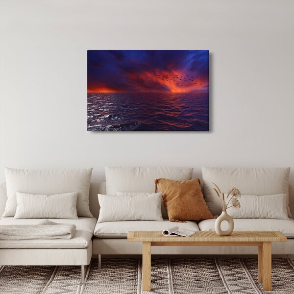 Tablou cu mare și păsări (90x60 cm)