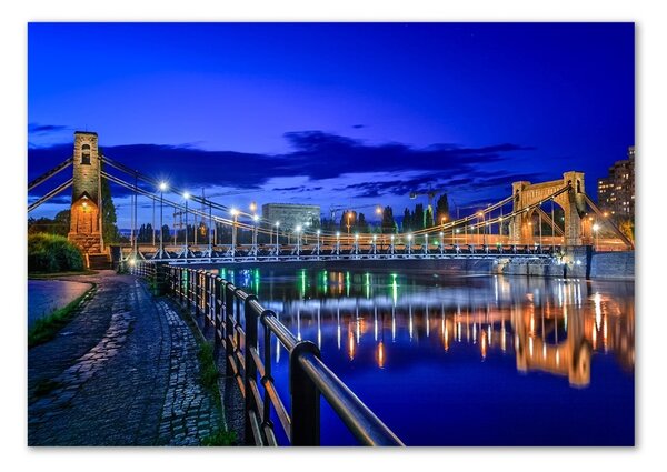 Tablou pe pe sticlă Wroclaw pe timp de noapte