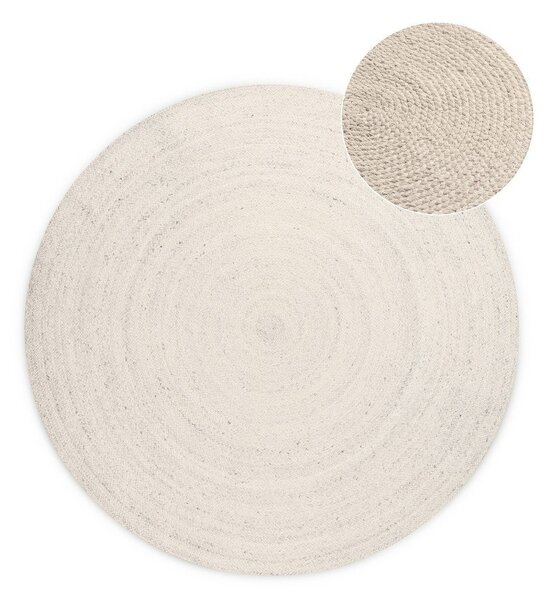 Covor crem reversibil/țesut manual rotund din iută ø 100 cm Braided – Hanse Home